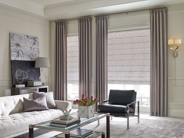 Neutral Window Coverings in a Living Room
