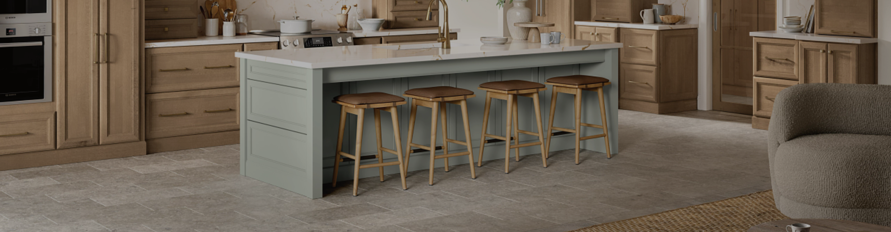 Designer kitchen scene from Pinnells Carpet One serving Jamestown, CA