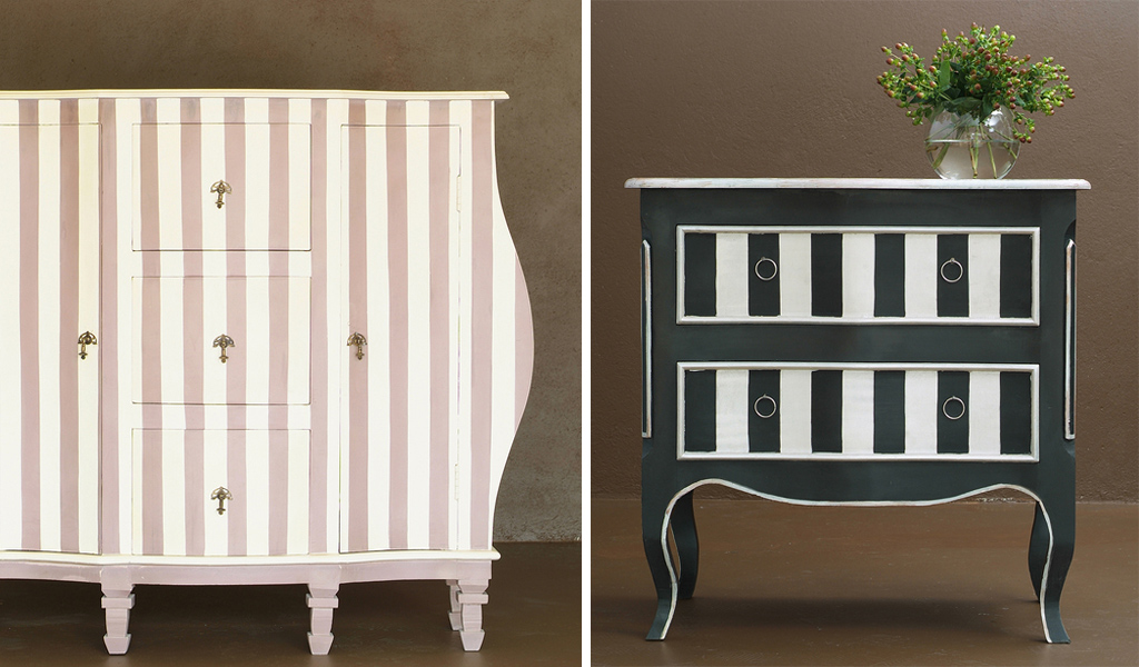 Old Furniture- Reuse DIY Stripes