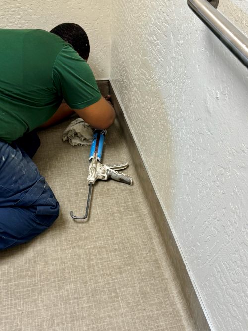 Installing new laminate flooring in a medical office